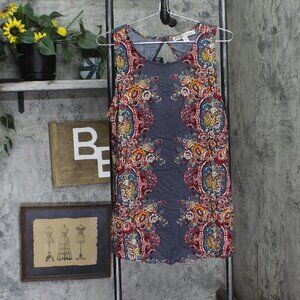 Gypsies & Moondust Juniors Mirror Print Tunic Tank Gray Multi XL